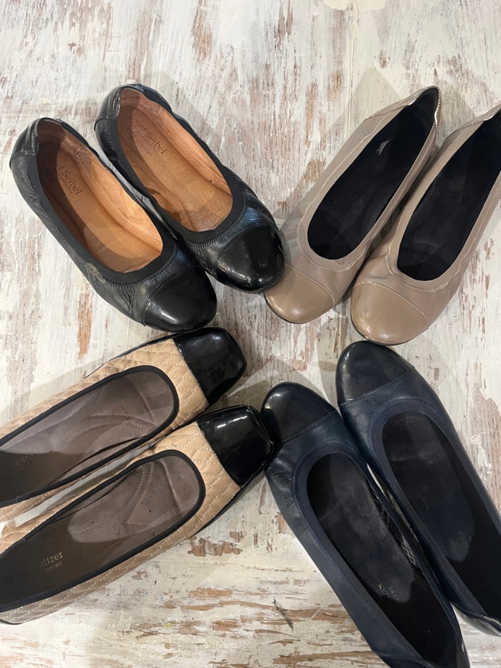 Bundle lot of 4 pair Classic Black Ballet Flats size 9